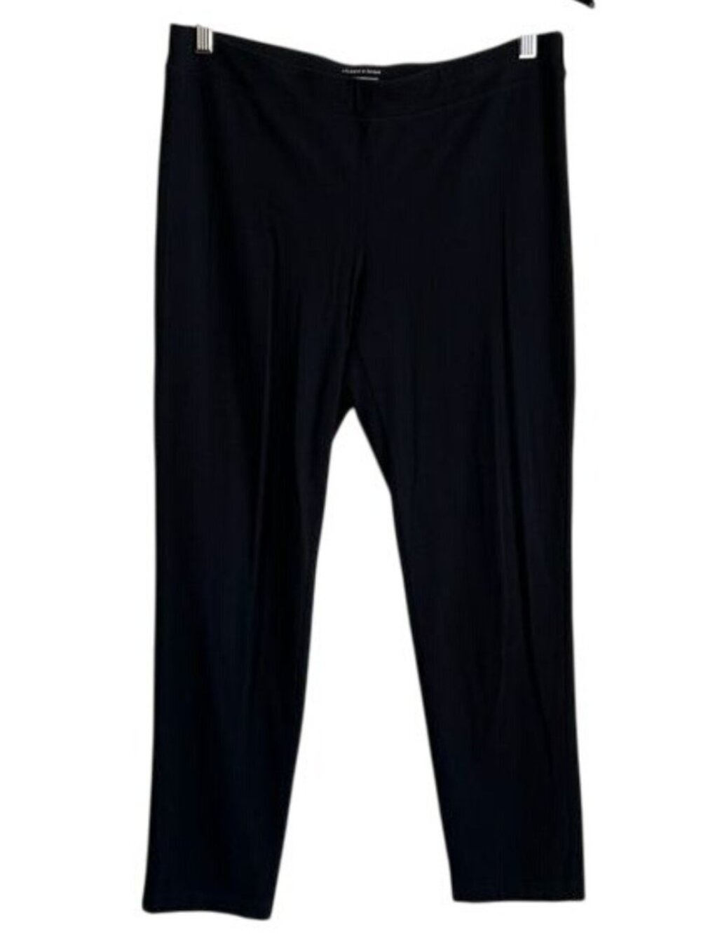 Eileen Fisher Pull On Slim Straight Pants in Black - S